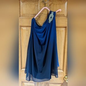 Ombre one shoulder cocktail dress.